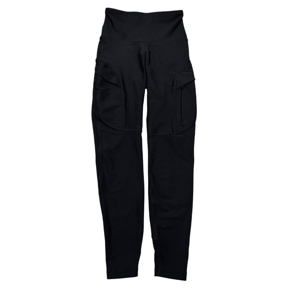 {Old Navy} "Powersoft High-Rise 7/8 Leggings Go-Dry Cargo Zip Pockets" Stretch - Picture 2 of 4